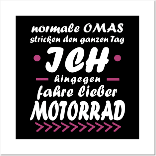 Motorrad Oma Rente Frau Biker Tour Spruch Posters and Art